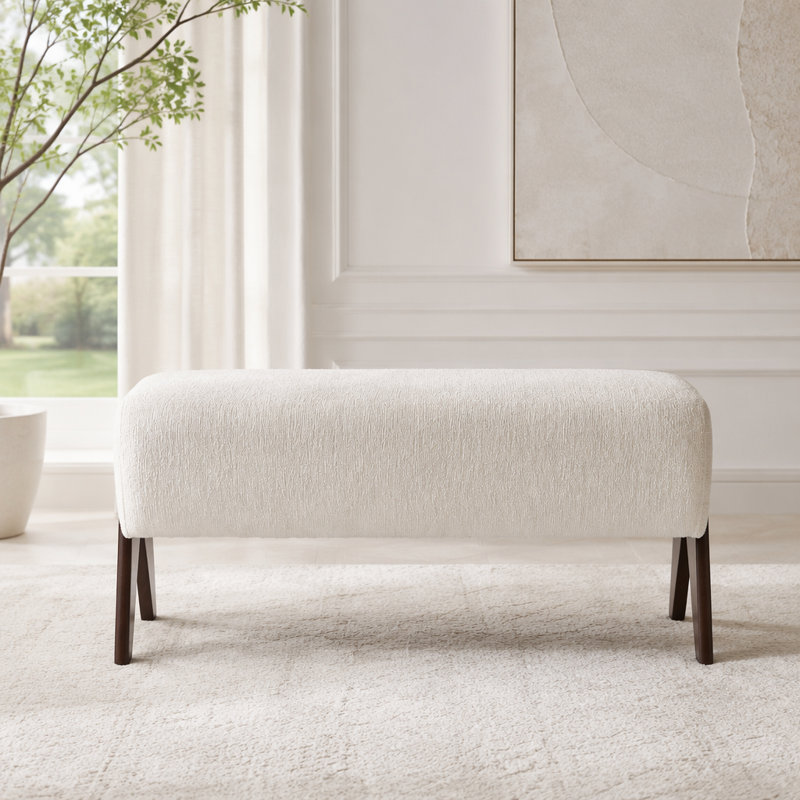 Banc Modern Modern Chenille, crème, White