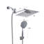Douche de 10 po: pluie élevée et douchette avec bras de 11 po, 6 jets, anti-fuite, acier inoxydable, fixation murale, douche carrée, ensemble de débit d'eau réglable: réglages, autonettoyant, étanche, monté,-127368498