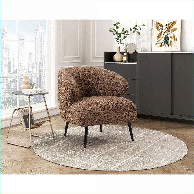 Chaise d'appoint confortable et de haute qualité pour les salons élégants, Brun