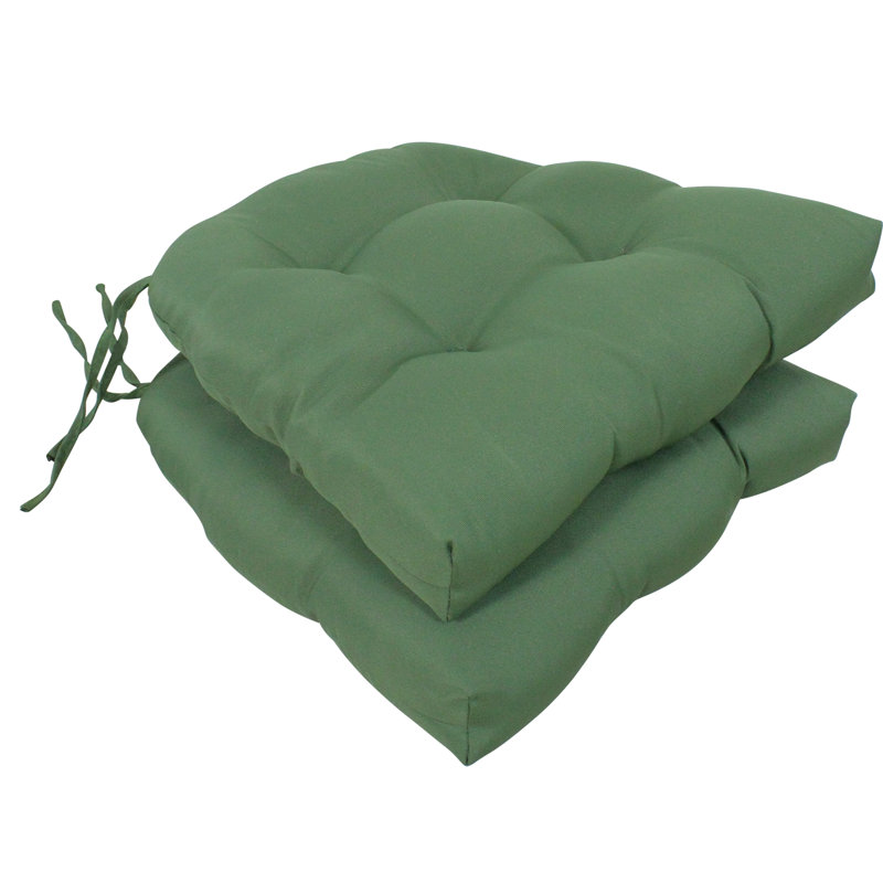 Coussins de patio d'extérieur touffetés en osier vert 3 pièces 41 po