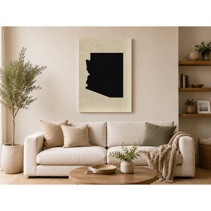 Arizona State Silhouette - Portrait, art mural sur toile, 24" W x 36" H