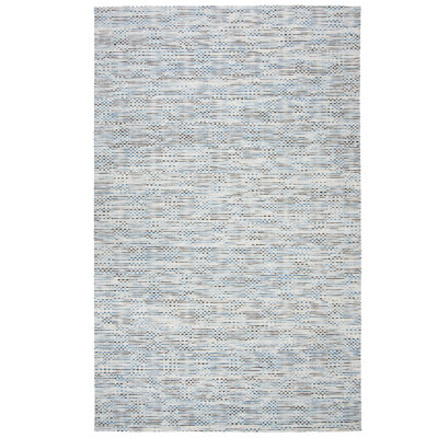 Laureldale Hand Woven Wool/Cotton Abstract Rug in Navy/Beige