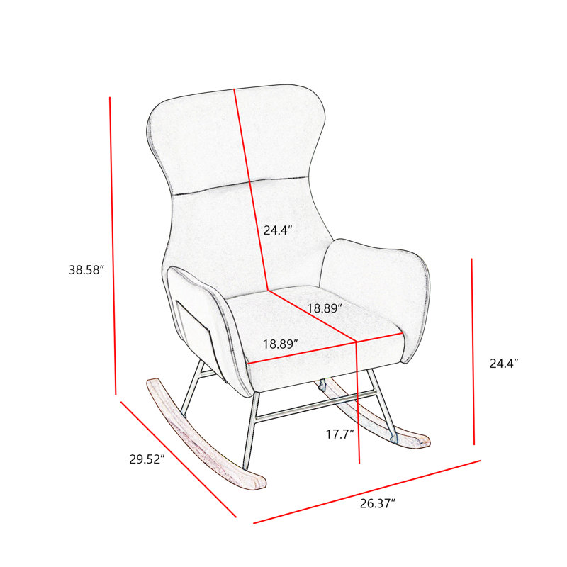 Fauteuil berçant beige Teddy, Beige