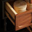 Meuble d'appoint moderne en bois massif et composite brun noyer et noir