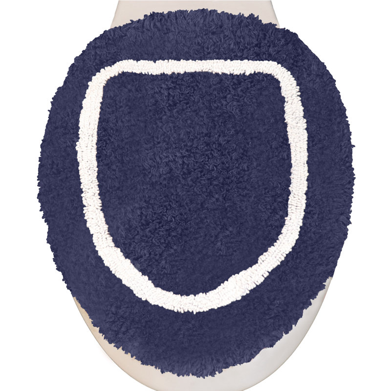 Tapis pour salle de bain Dobrinka, Marine, 18 po x 18 po (couvercle)