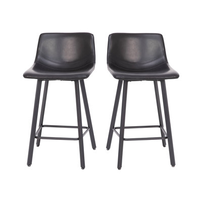 Brandy Upholstered Counter Stool with Metal Frame