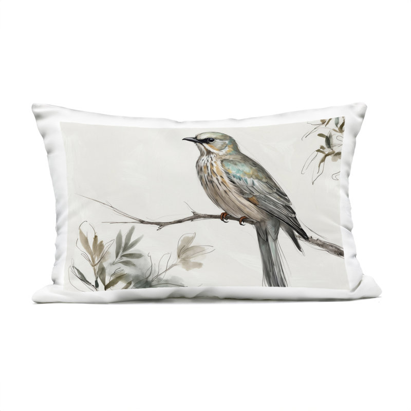Coussin d'extérieur imprimé Stoic Bird Wildlife Design par LSR Creative Studio