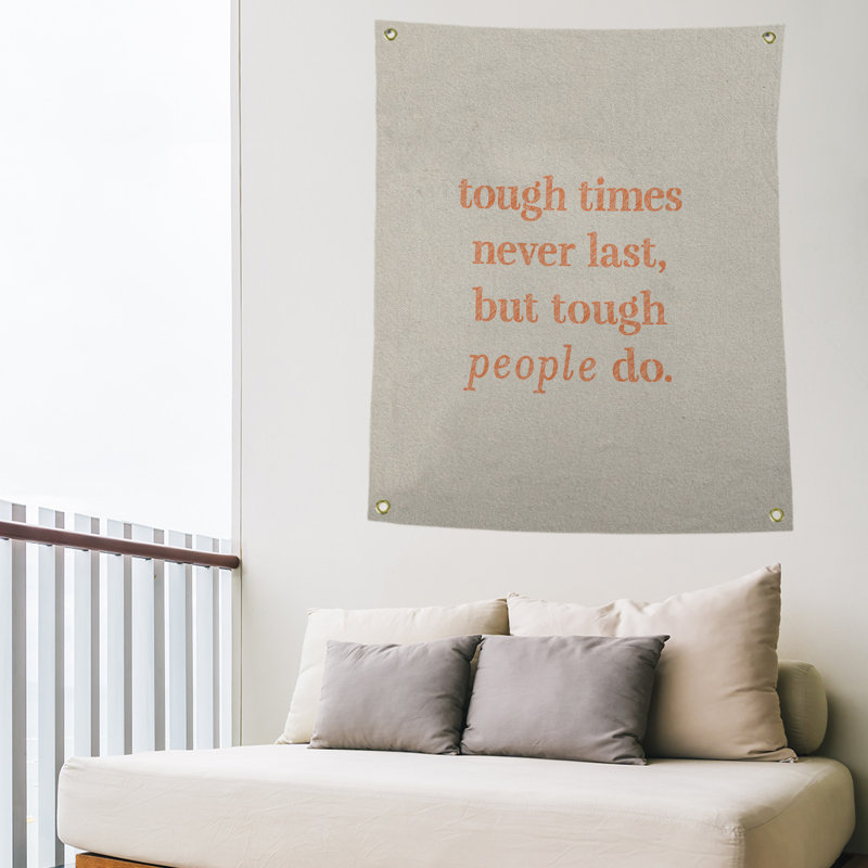Tapisserie en polyester rigide times, H 59 pi x l 50 po, Blanc / Orange