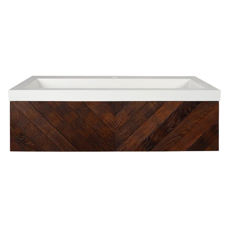 Vintner 36" Wall-Mounted Single Bathroom Vanity Set, Chardonnay , Single Faucet Hole, Pearl