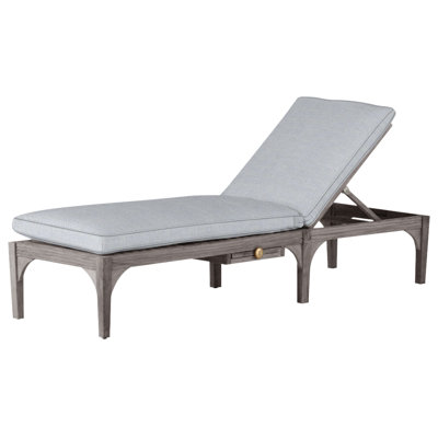 Club Teak 82.38" Long Reclining Single Chaise with Cushions