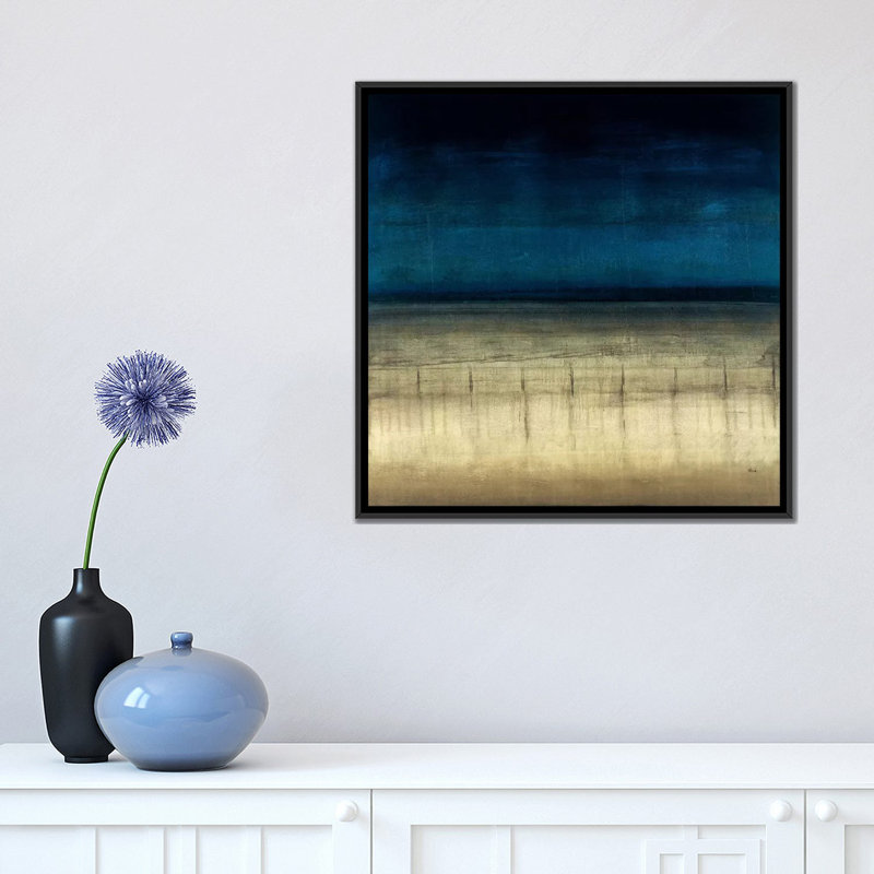 «Blue Dream», reproduction sur toile, H 18 po x l 18 po x P 1,5 po, Toile encadrée noire, Pas de tapis
