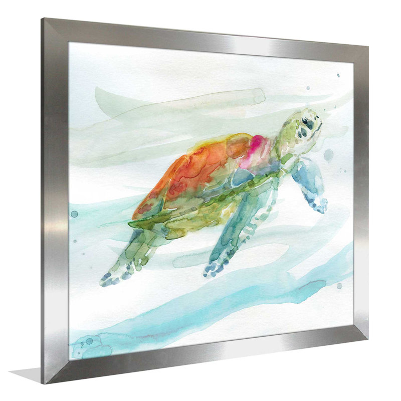 «Turtle Tropics I» par Carol Robinson - reproduction de cadre photo, H 33,5 po x l 33,5 po x P 0,75 po
