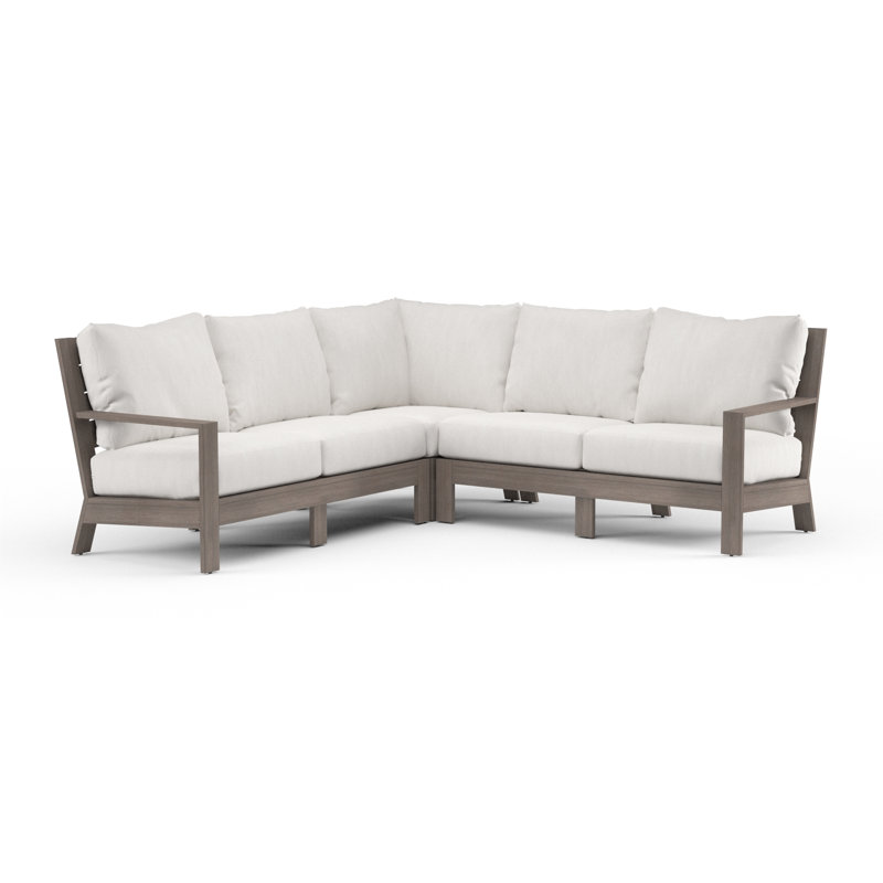 Laguna Outdoor 5 - Seat Patio Sectional, Canvas Flax Sunbrella®
