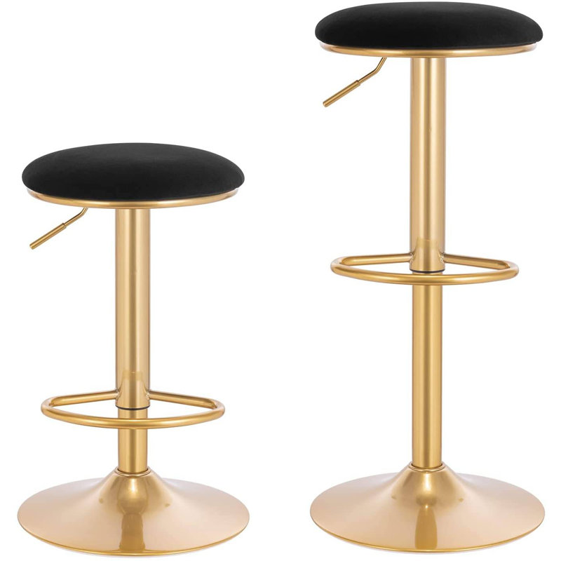 Pannell Swivel Upholstered Counter Stool, Black