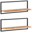 Raekwon 2 Piece Acacia Solid Wood Floating Shelf with Live Edge-386877083