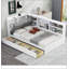 Lit plateforme en bois avec tête de lit, tablettes et 2 tiroirs-430917205