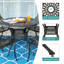 Round Outdoor Dining Table With Umbrella Hole , 35.4'' in. W 35.4'' in. D-187075239