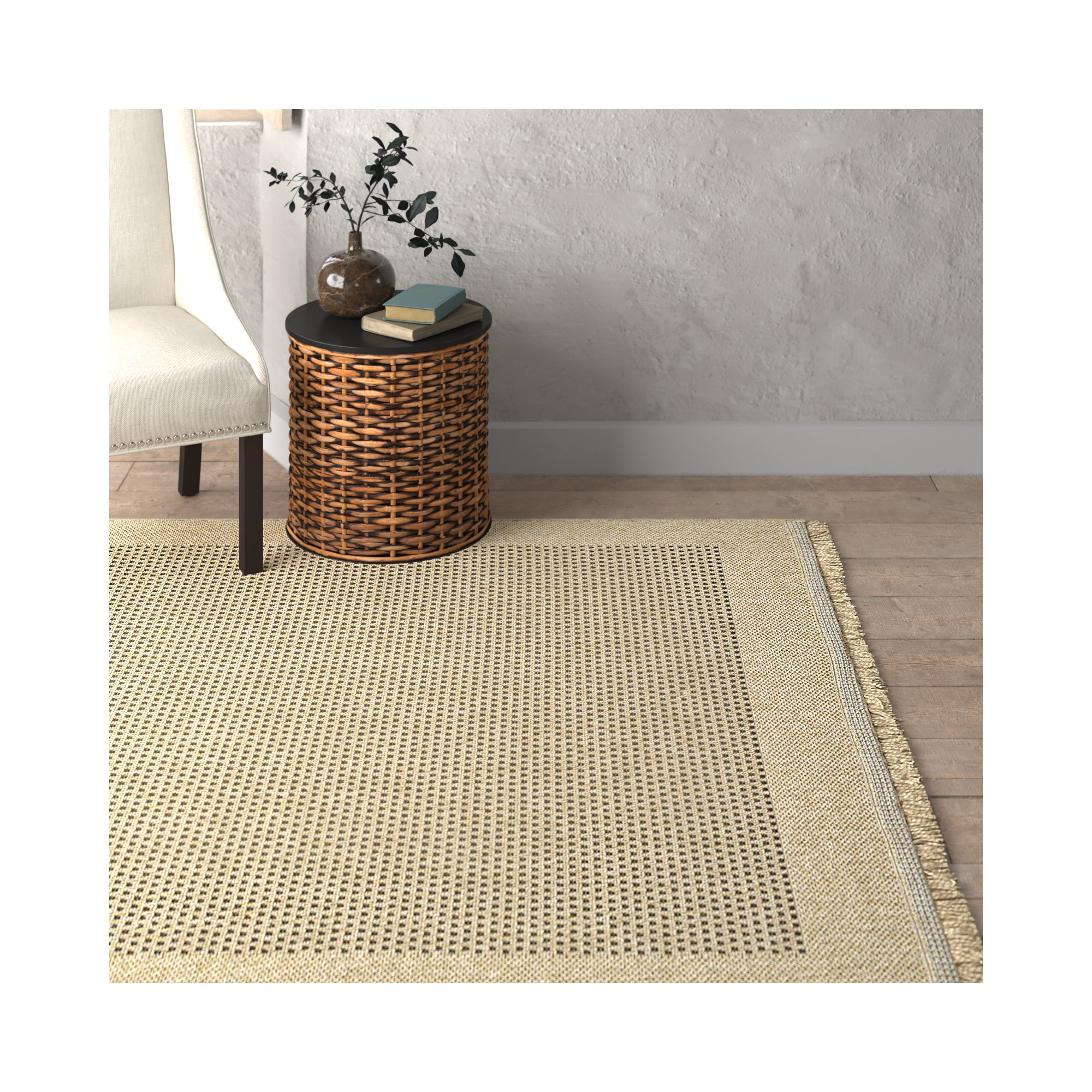 Adalina Tan Rug, Rectangle 3'10" x 5'5"