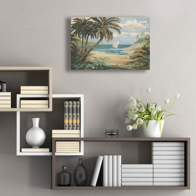 «Palm Bay» par Paul Brent, art en verre acrylique, H 16 po x l 24 po x P 0,2 po
