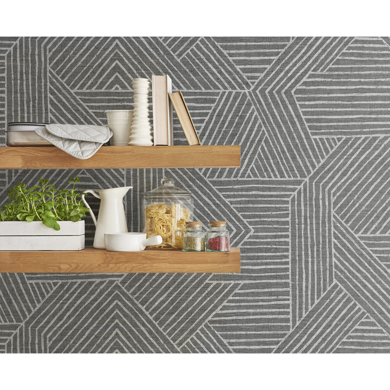 Vinyl Peel & Stick Wallpaper Roll, Pewter