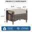 Ensemble de 2 repose-pieds d'extérieur en osier avec coussin et finition aspect bois Barry-47596947