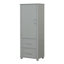 Grande armoire de rangement autoportante grise avec deux tiroirs et tablette réglable, panneau de fibres à densité moyenne peint-1715940452