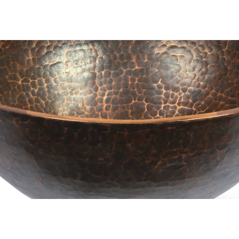 13" Round Hand Forged Copper Vessel Sink