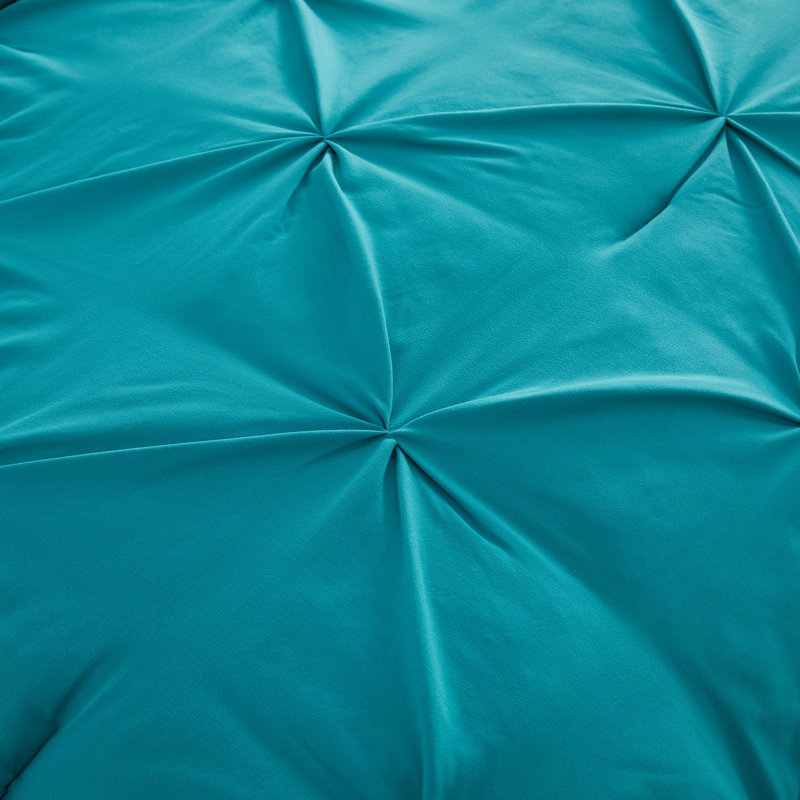 Ensemble d'édredon en microfibre , Édredon pour grand lit + 2 taies décoratives, Sarcelle