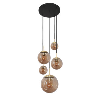 Ambrous 5 - Light Black Cluster Pendant