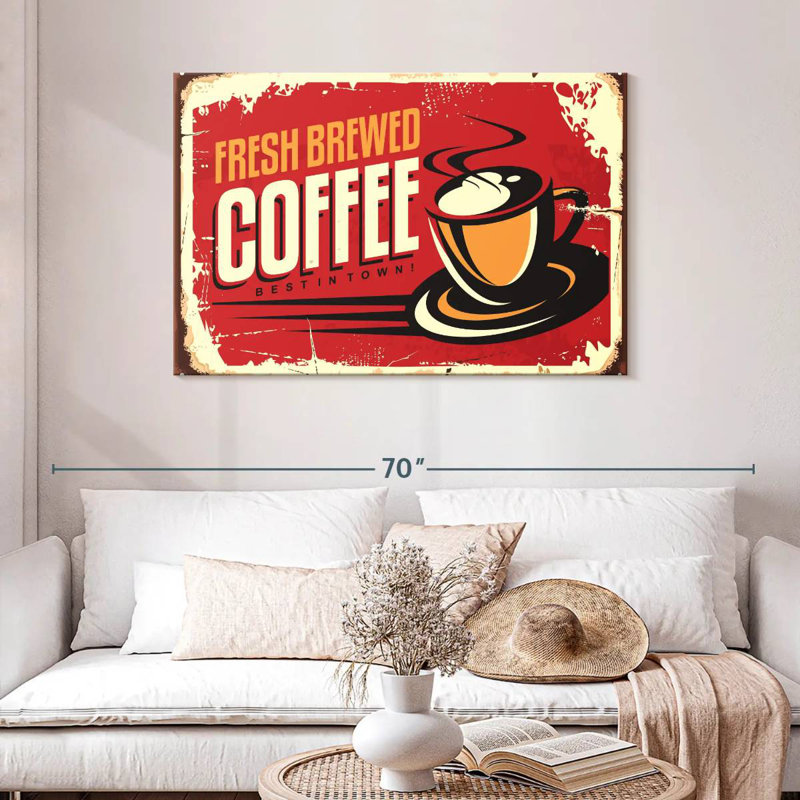 Plaque murale «Fresh Brewed Coffee», H 30 po x l 45 po
