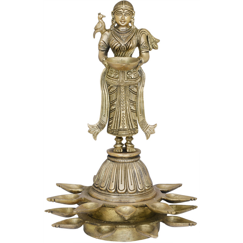 Figurine Dix-neuf mèches Deepalakshmi sur piédestal haut