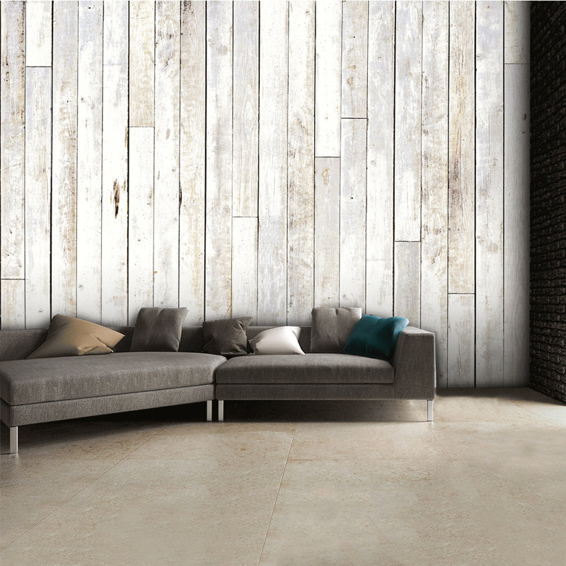 4 Piece Wallpaper Mural, 2.32m L x 315cm W, Light Grey