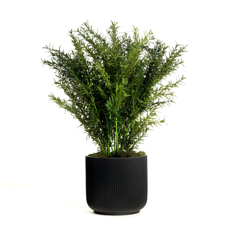 Faux Herbs Plant in Ceramic Planter
