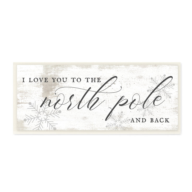 «Love You To North», phrase romantique de Noël, Plaque murale, H 7 po x l 17 po x P 0,5 po