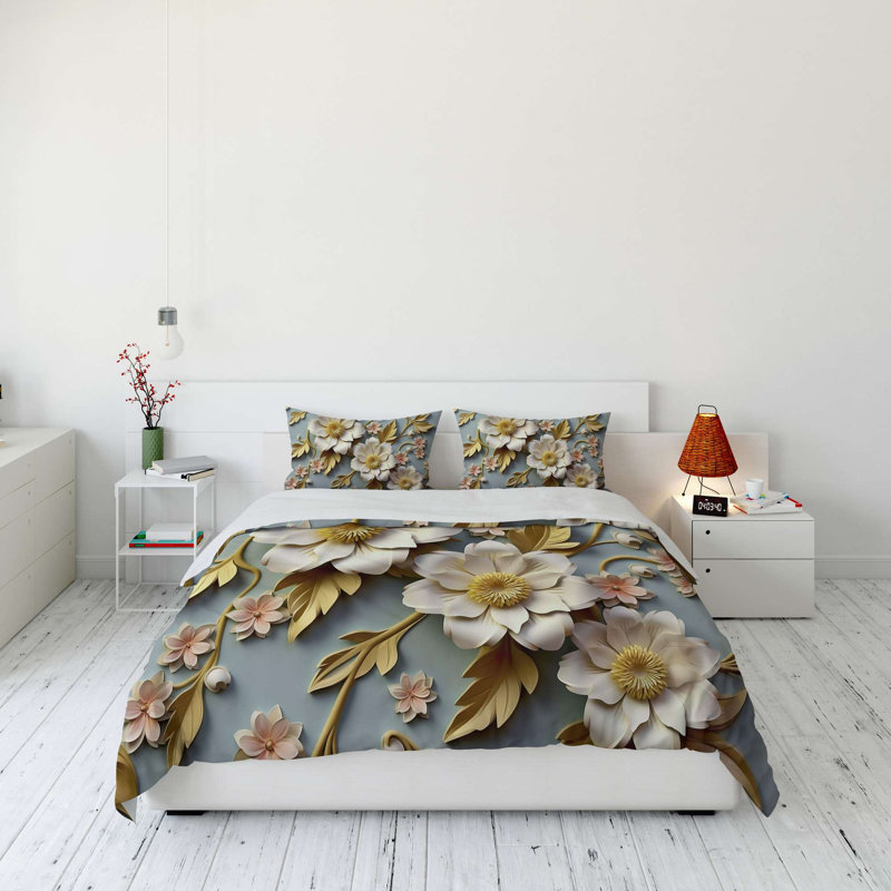 Luxury King Quilt Cover Set (3 Pieces) - 70% Polyester / 30% Cotton, 94.5 x 86.6 inches | Soft & Durable, 120 Thread Count, Button Closure Duvet Cover & Envelope Pillowcases | Machine Washable, Elegant Home Bedding
