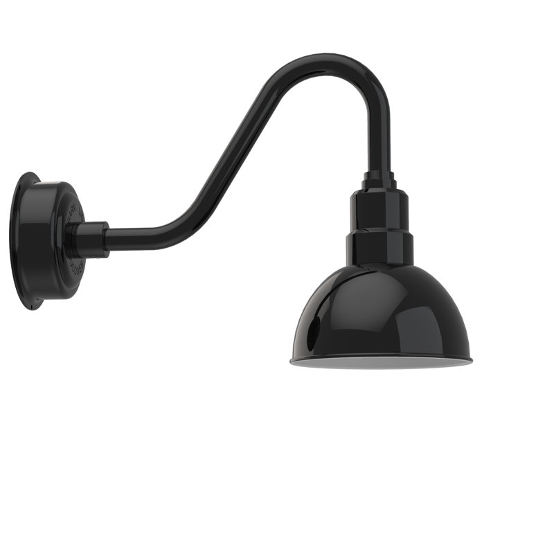 Luminaire de grange d’extérieur, Noir, H 15,62 po x l 8 po x P 21,25 po