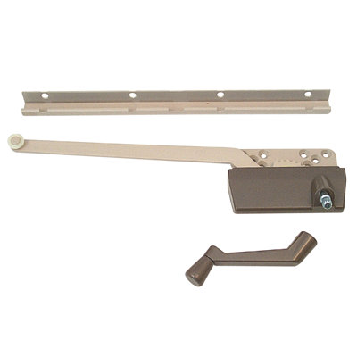 Prime-Line Diecast Right-Hand Casement Window Crank Operator for Wood or Vinyl Windows, 9-1/2 In. Arm, Bronze (Single Pack)