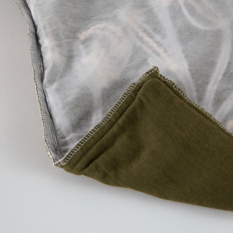 Coussin 100 % coton, Polyester, Vert / Naturel