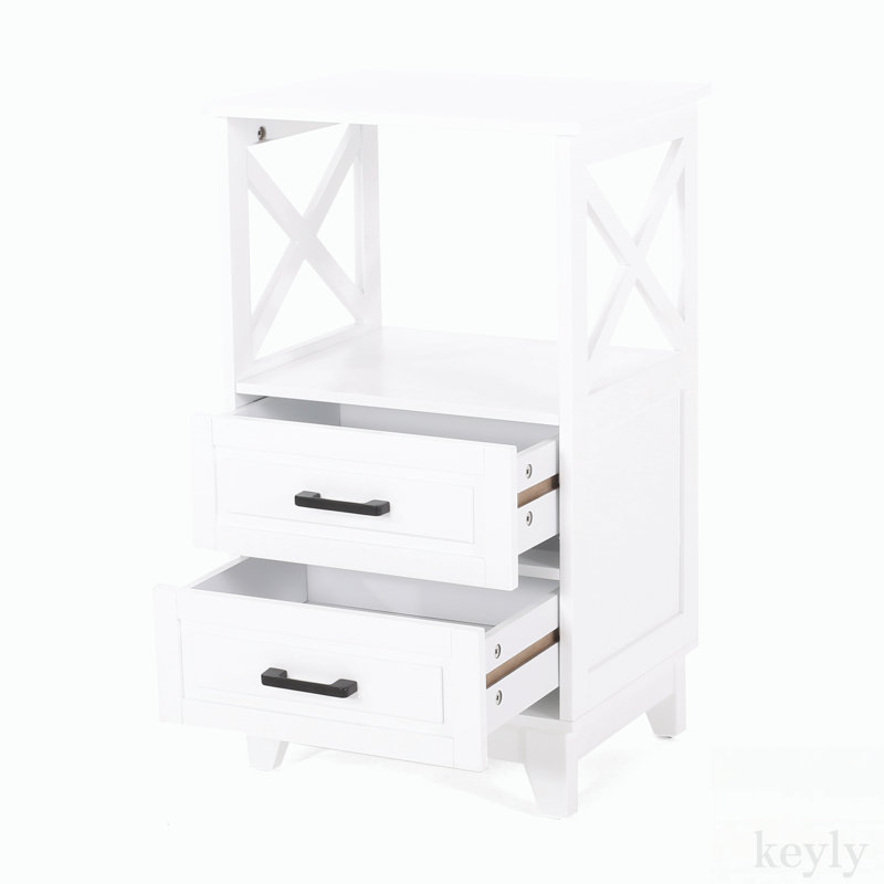 Armoire de salle de bain sur pied l 17,75 po x H 29,75 po x P 14,25 po Cherico, Blanc