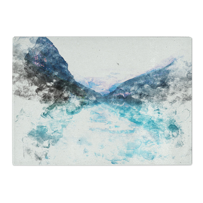 Tempered Glass Lake Louise in Canada Abstract Chopping Board, 20 cm x 28.5 cm