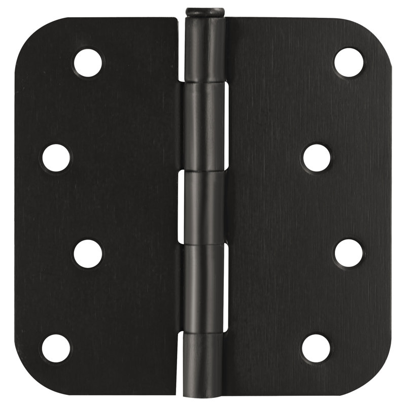 Design House 188458 Door Hinges For Interior Doors 12-pack 4-inch X 4-inch – Rounded 5/8-inch Radius Steel Door Hinge – Satin Nickel – Fits Standard Doors
