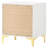 White 2-Drawer Rectangular Nightstand-1906713554