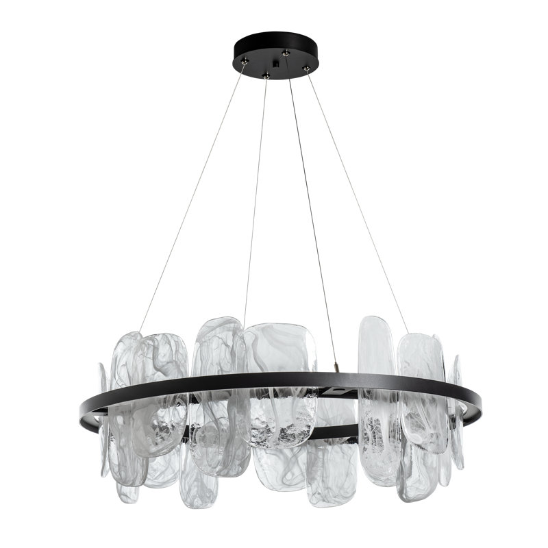 Luminaire suspendu à 1 lumière DEL Vitre, Noir
