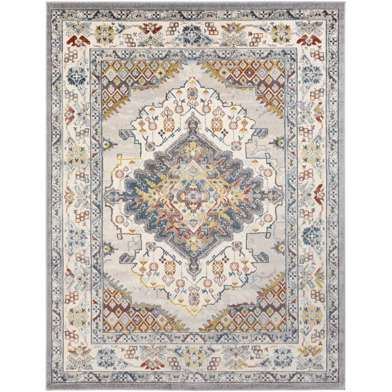 Machine Woven Indoor Rug, Rectangle 238 x 312 cm, Blue/Brown/Grey