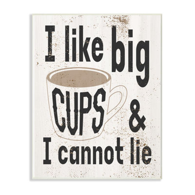 «Big Cups Funny Word Kitchen Bathroom Room Textured Design», impression sur toile