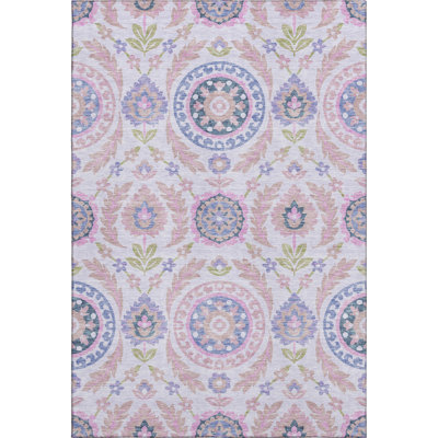 Premium Machine Washable Prisco Blush Rug