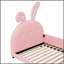 Lit princesse rembourré en forme de lapin, lit plateforme avec tête de lit et pied de lit pour un sommeil enchanteur-118357630
