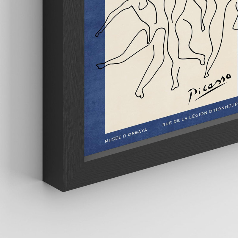 " Picasso Style Morris Florsl Abstract " 7 - Pieces, Black Framed
