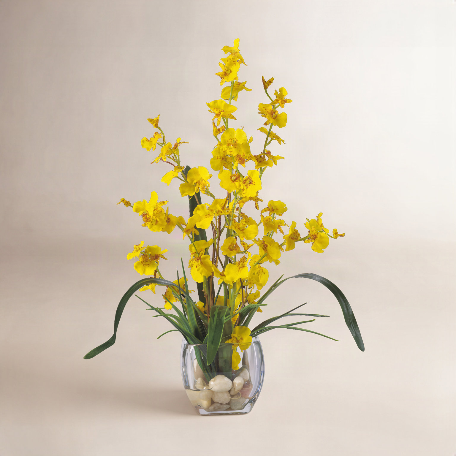 Silk Orchid Floral Arrangement, Yellow