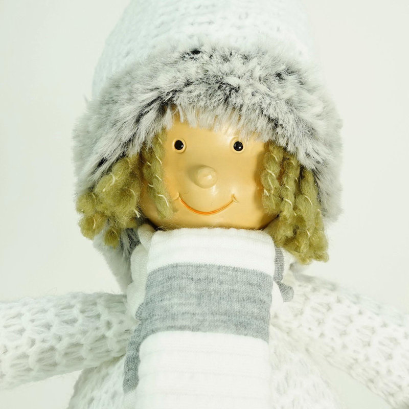 Figurine de Noël 13 po gris et blanc Wintry Boy